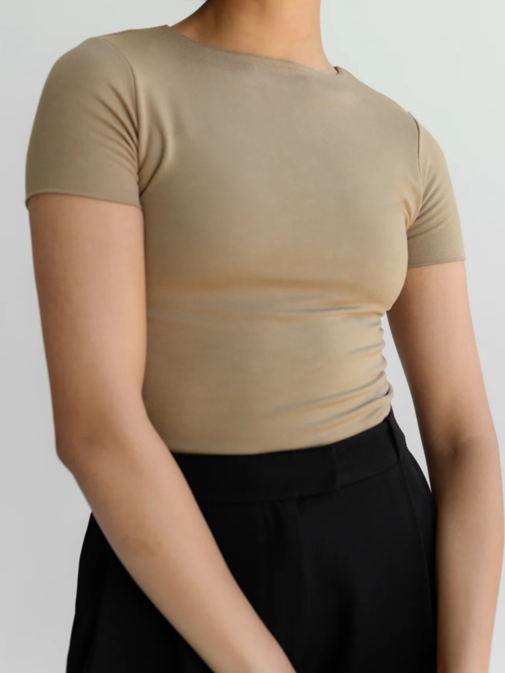 RE ONA Women's Large Signature T-Shirt Double Layer Modal No Bra Tee NWT
